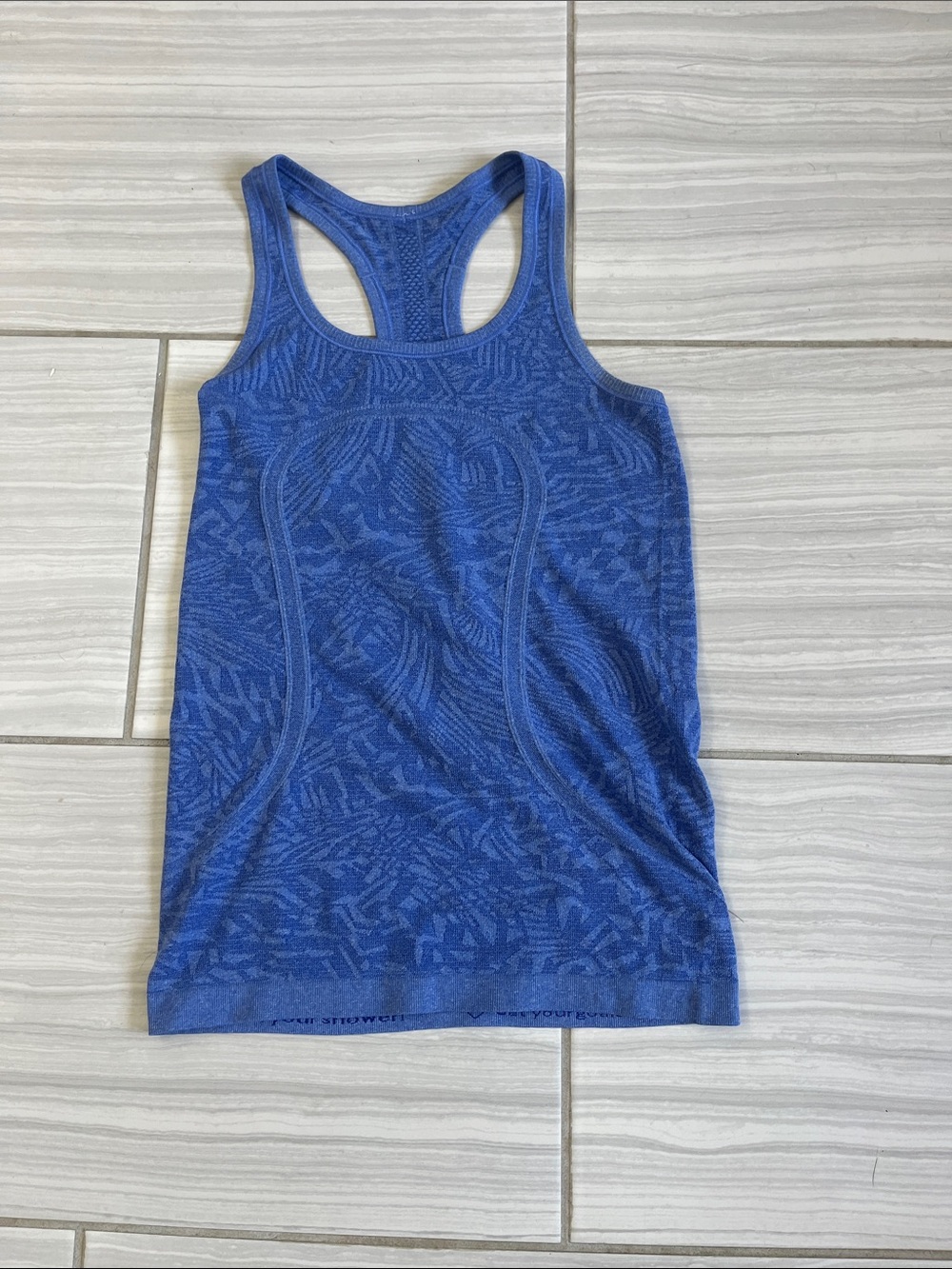 lululemon athletica Blue Patterned Racerback Tank